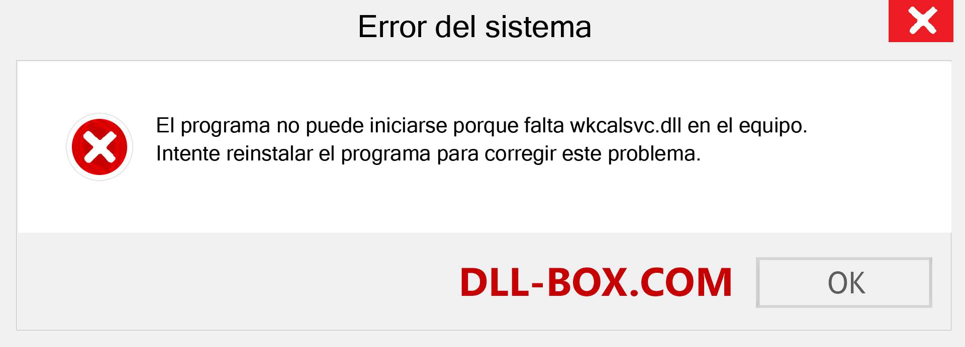 ¿Falta el archivo wkcalsvc.dll ?. Descargar para Windows 7, 8, 10 - Corregir wkcalsvc dll Missing Error en Windows, fotos, imágenes